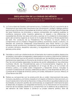 Declaración de la Cumbre CELAC, México 2021