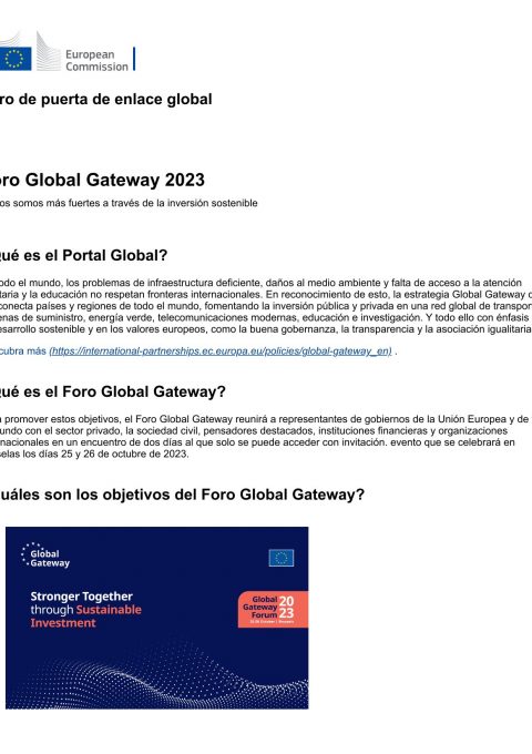 Foro Global Gateway 2023 – Presentación