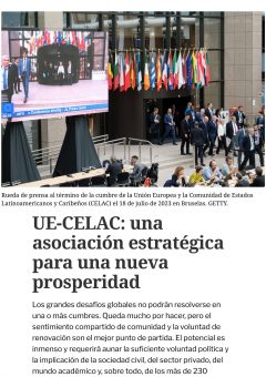 Josep Borrell: «UE-CELAC: una asociación estratégica para una nueva properidad», en Política Exterior, octubre 2023.