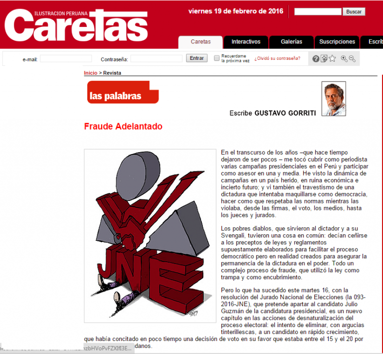 Revista Caretas: Fraude adelantado
