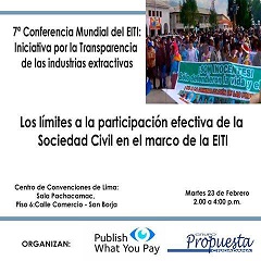 Evento público: Los límites a la participación efectiva de la sociedad civil en el marco del EITI