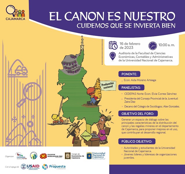 Foro: El canon es nuestro, cuidemos que se invierta bien en Cajamarca 